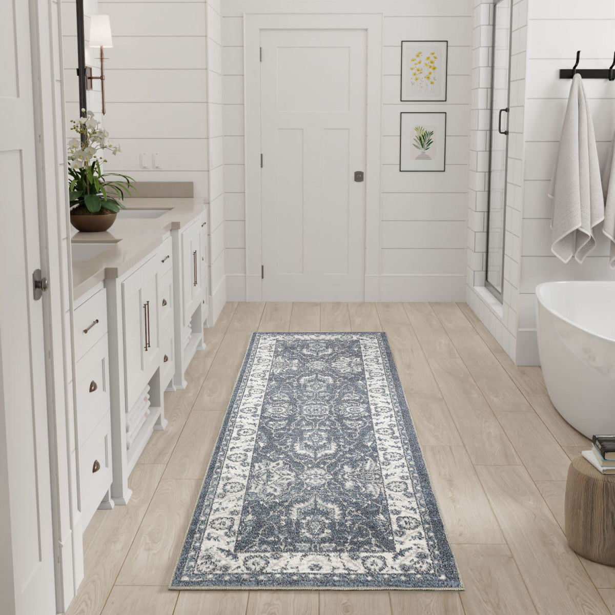 Nourison Astra Slate Pet Friendly Machine Washable Rug - Room Scene