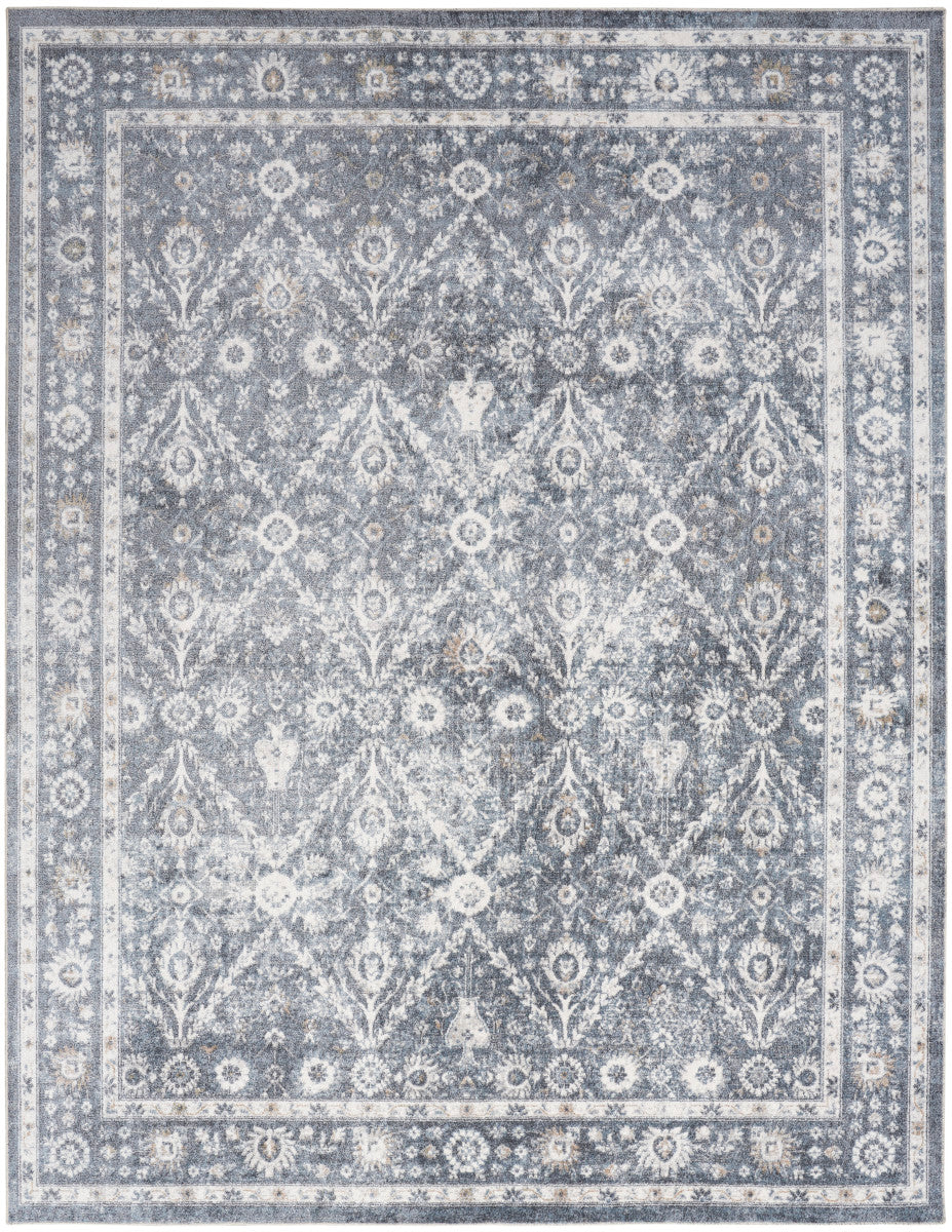 Nourison Astra Dark Blue Pet Friendly Machine Washable Rug - 6'7" x 9'