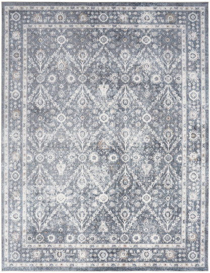 Nourison Astra Dark Blue Pet Friendly Machine Washable Rug - 6'7" x 9'