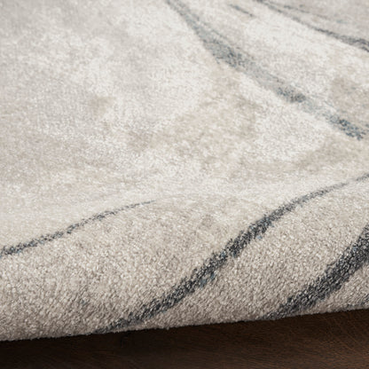 Nourison Astra Silver & Blue Pet Friendly Machine Washable Rug - Texture