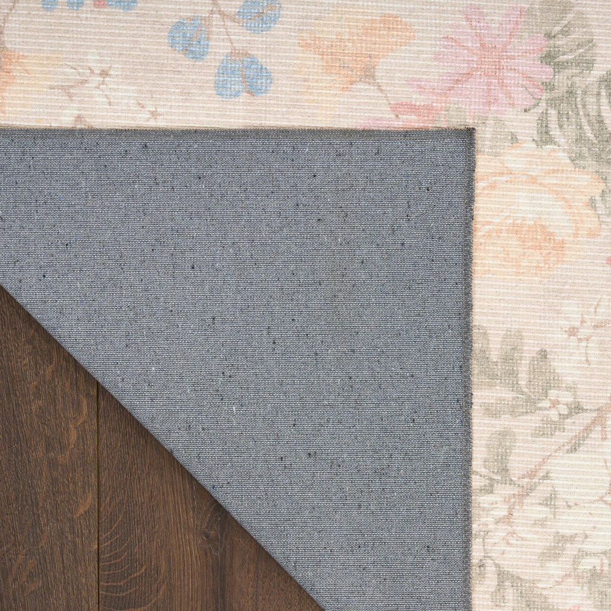 Nourison Botanical Beige & Multicolor Machine Washable Rug - Corner