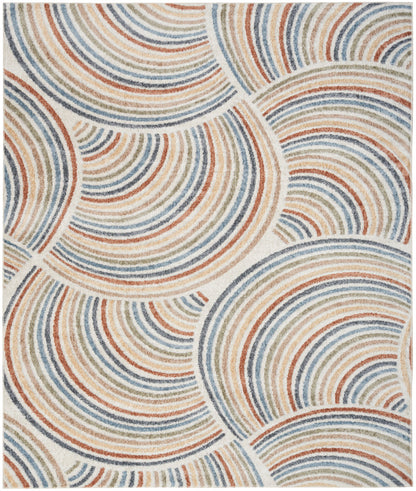 Nourison Astra Ivory & Multicolor Pet Friendly Machine Washable Rug - 10' x 14'
