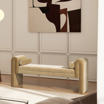 Mason Arched Arm Bench with Bolster Pillows