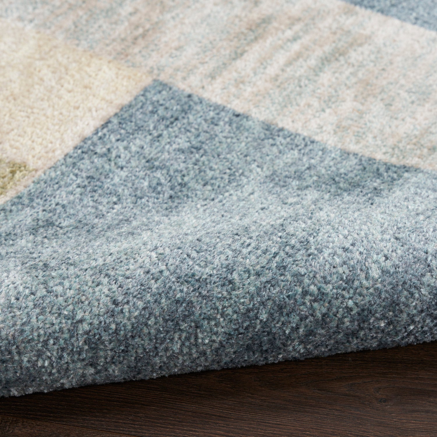Nourison Astra Blue, Green & Multi Pet Friendly Machine Washable Rug - Texture