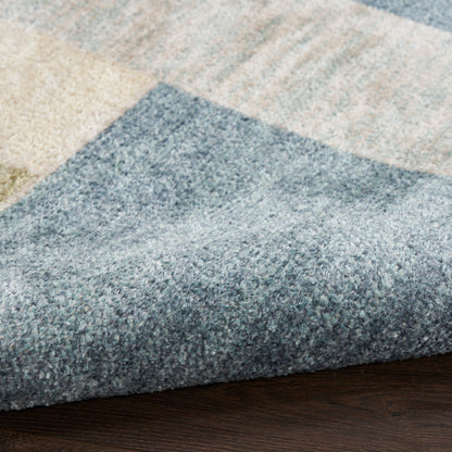 Nourison Astra Blue, Green & Multi Pet Friendly Machine Washable Rug - Texture