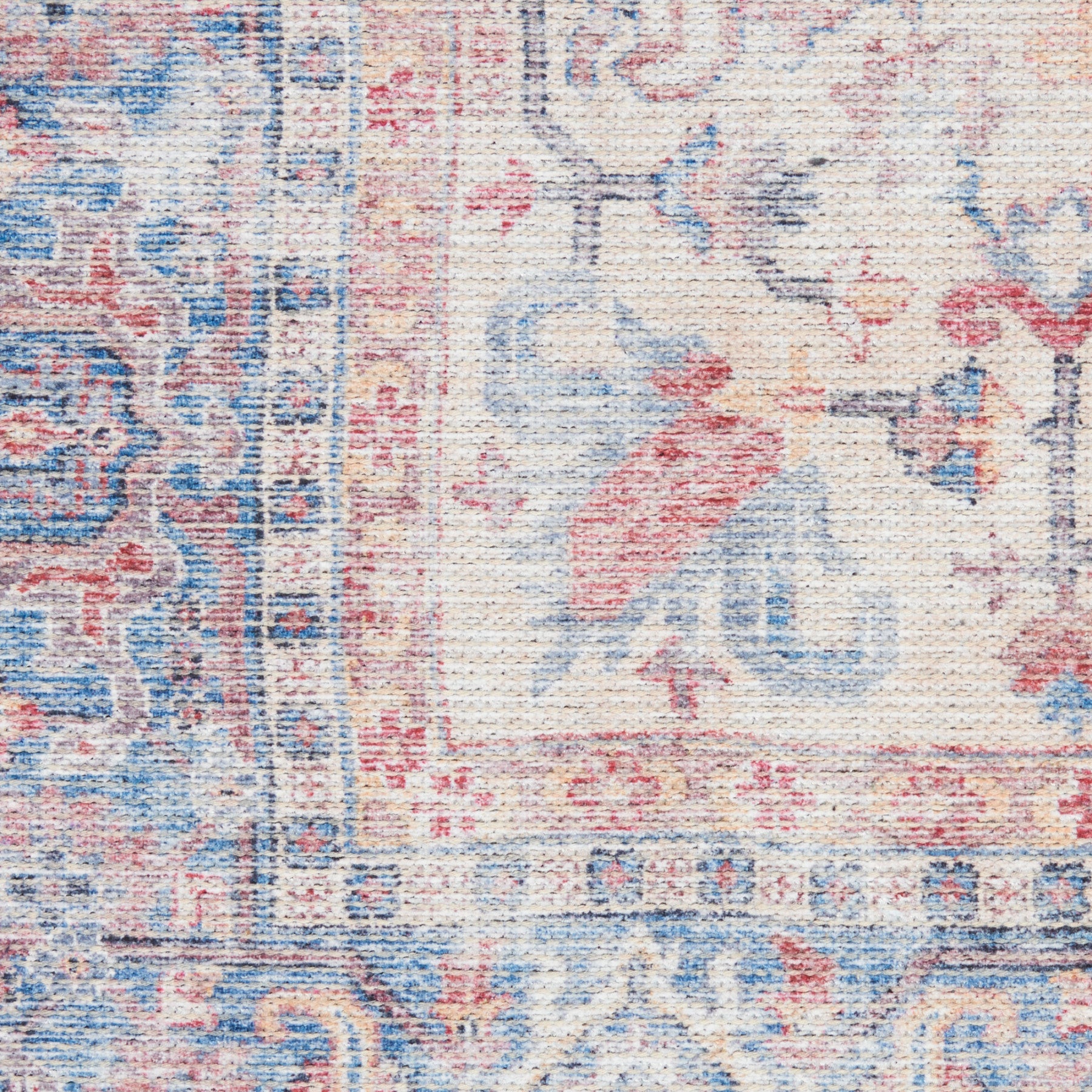 Nourison New Concept Blue & Multicolor Machine Washable Rug - Swatch