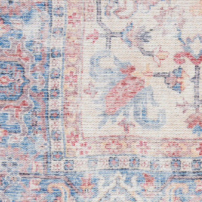 Nourison New Concept Blue & Multicolor Machine Washable Rug - Swatch