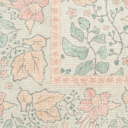 Nourison Botanical Green & Multicolor Machine Washable Rug - Swatch