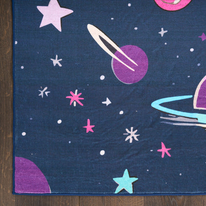 Nourison Imagination Black Machine Washable Rug - Corner