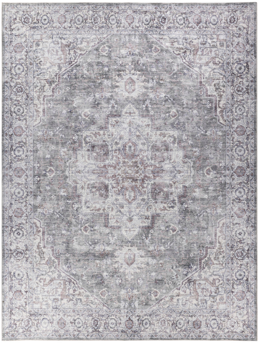 Nourison New Concept Ivory & Grey Machine Washable Rug - 10' x 14'