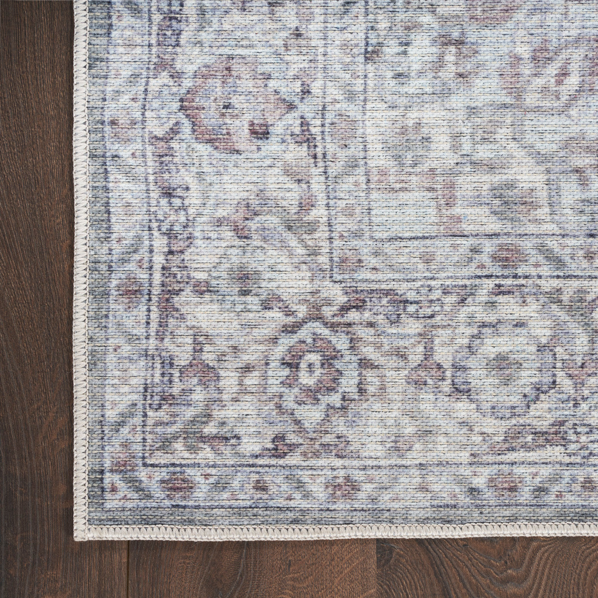 Nourison New Concept Ivory & Grey Machine Washable Rug - Corner