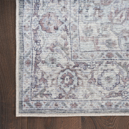 Nourison New Concept Ivory & Grey Machine Washable Rug - Corner