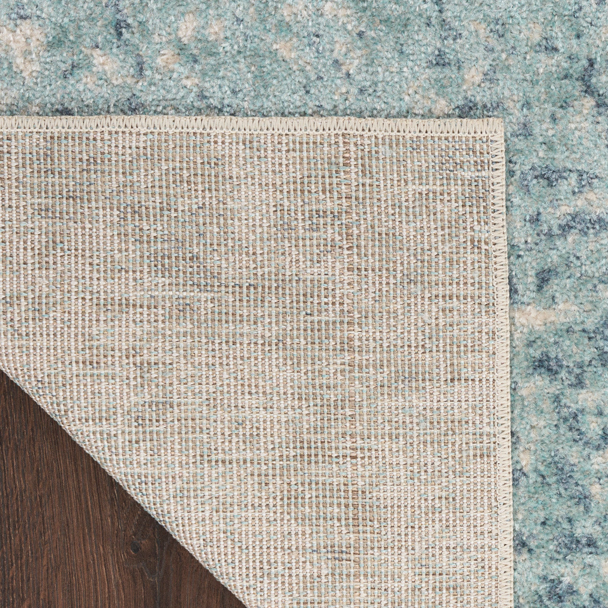 Nourison Astra Blue & Ivory Pet Friendly Machine Washable Rug - Corner