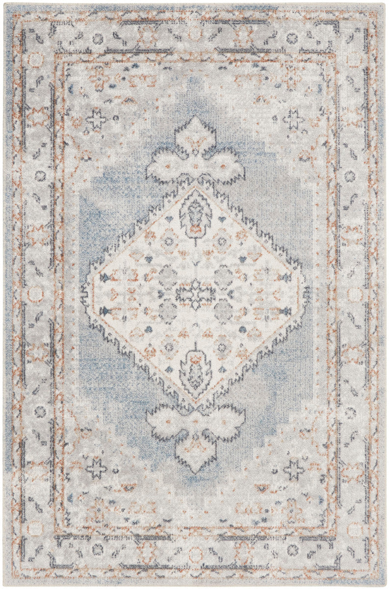 Nourison Astra Light Blue Pet Friendly Machine Washable Rug - 3'3" x 5'