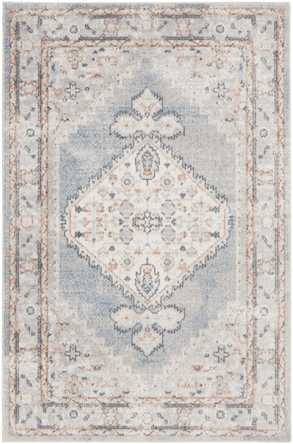 Nourison Astra Light Blue Pet Friendly Machine Washable Rug - 3'3" x 5'