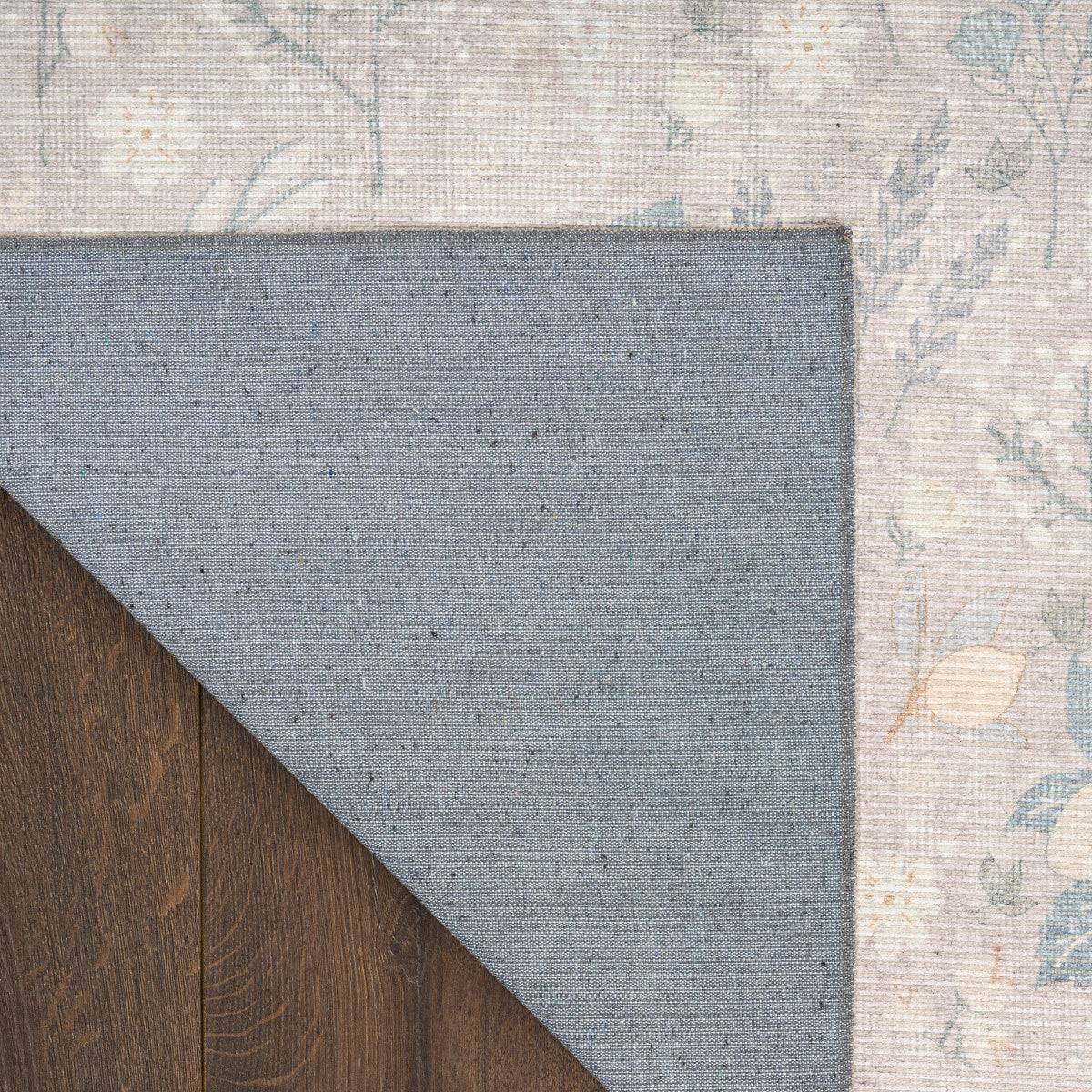 Nourison Botanical Grey & Multicolor Machine Washable Rug - Corner