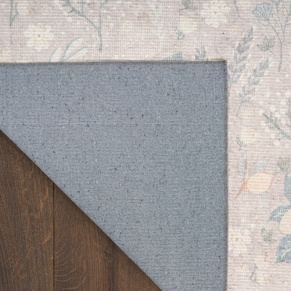 Nourison Botanical Grey & Multicolor Machine Washable Rug - Corner