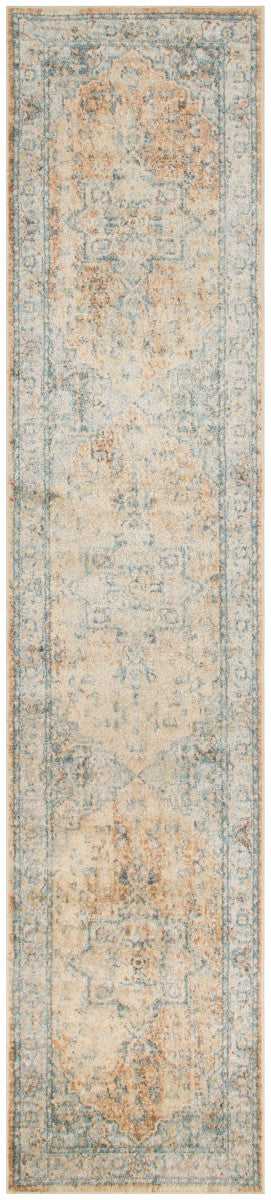 Nourison Astra Beige & Blue Pet Friendly Machine Washable Rug - 2'2" x 8'