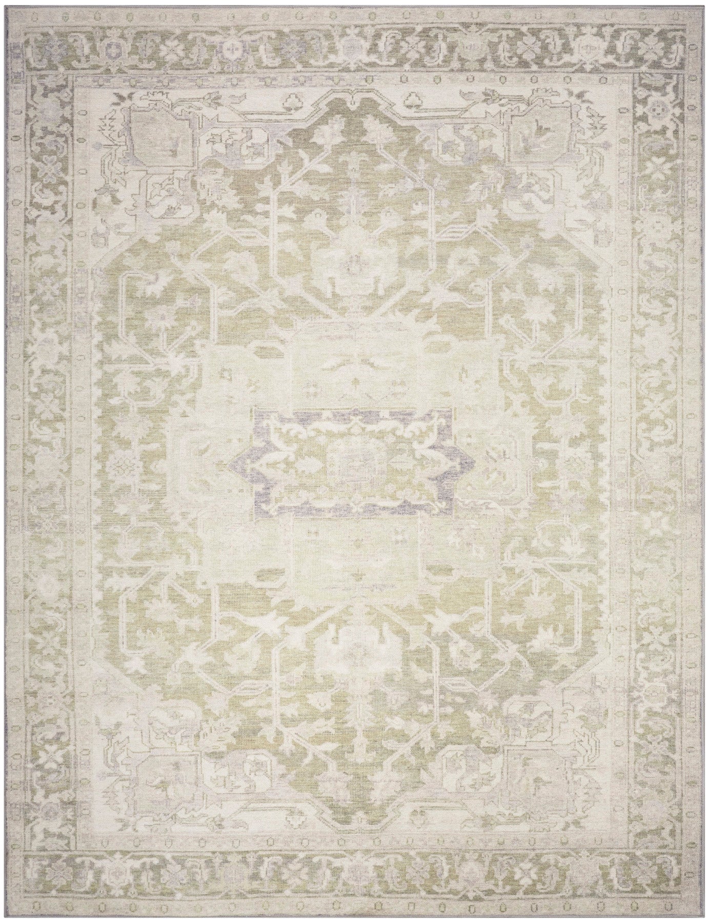 Nourison Vintage Green Machine Washable Rug - Main