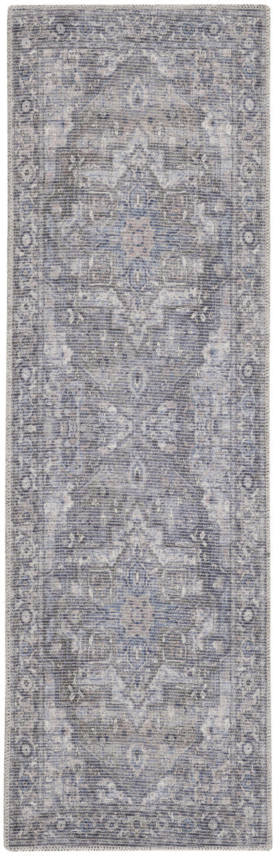 Nourison New Concept Grey Machine Washable Rug - 2'2" x 8'