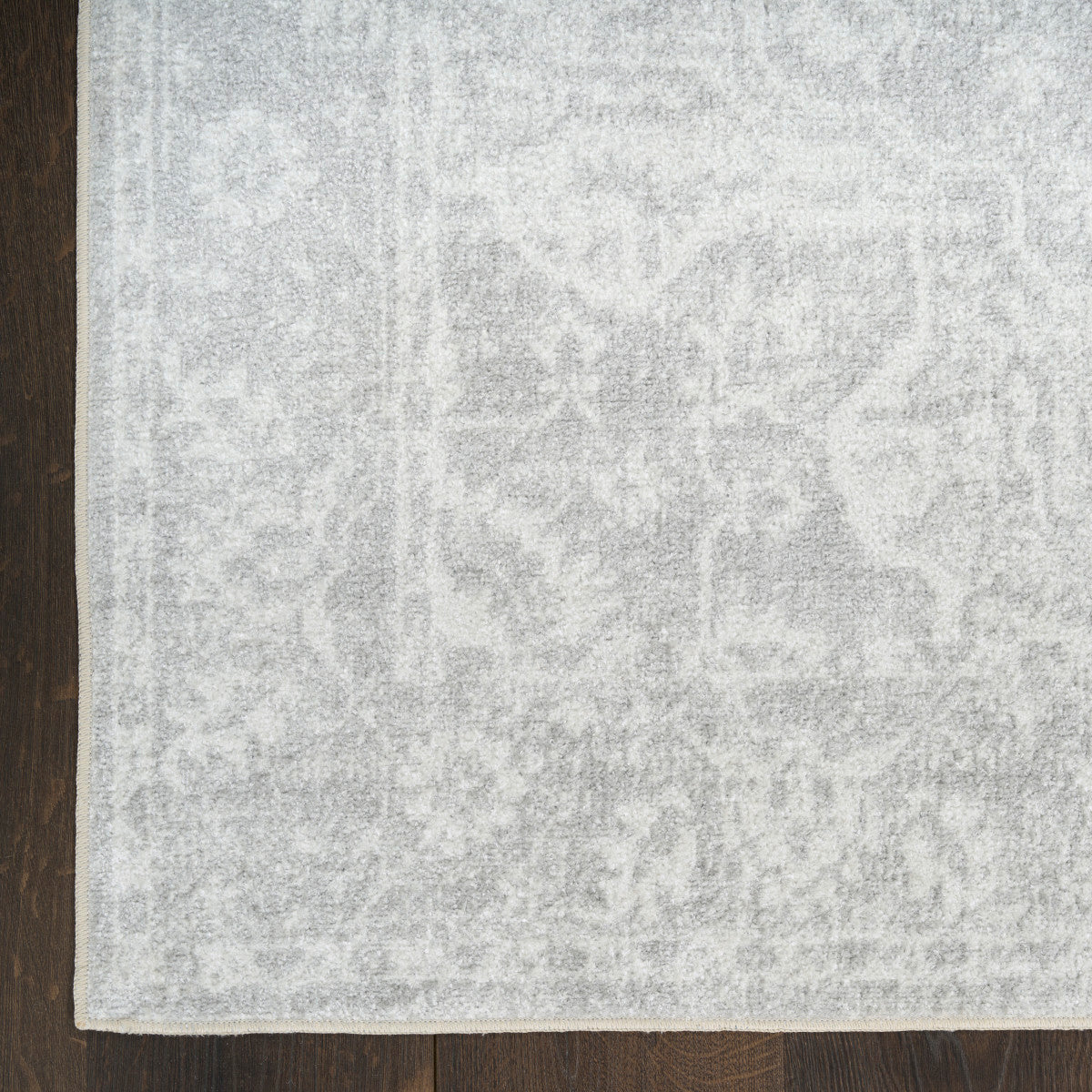 Nourison Astra Grey Pet Friendly Machine Washable Rug - Corner