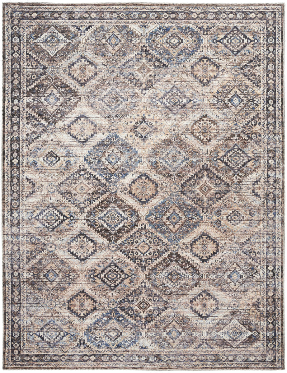 Nourison New Concept Ivory & Latte Machine Washable Rug - 9'2" x 12'