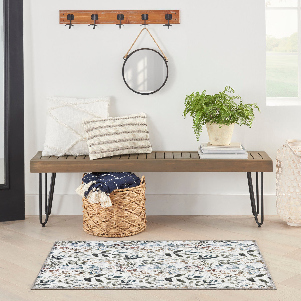 Nourison Ivory & Multicolor Machine Washable Rug - Room Scene