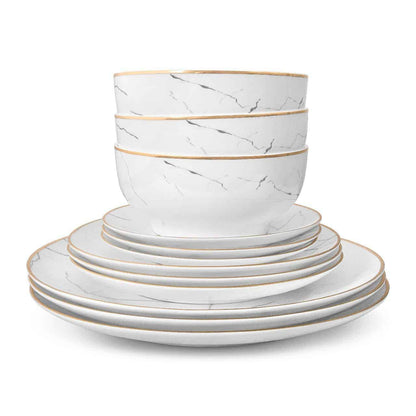 Carrara Marble Dinnerware Set - 16 Piece Set