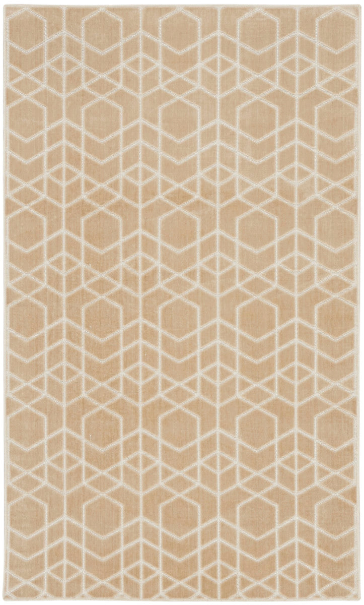 Nourison Charm Beige & Ivory Pet Friendly Machine Washable Rug - 3' x 5'