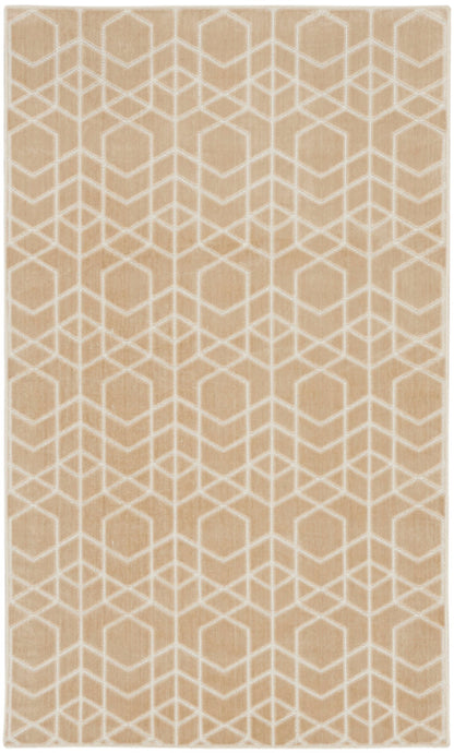 Nourison Charm Beige & Ivory Pet Friendly Machine Washable Rug - 3' x 5'