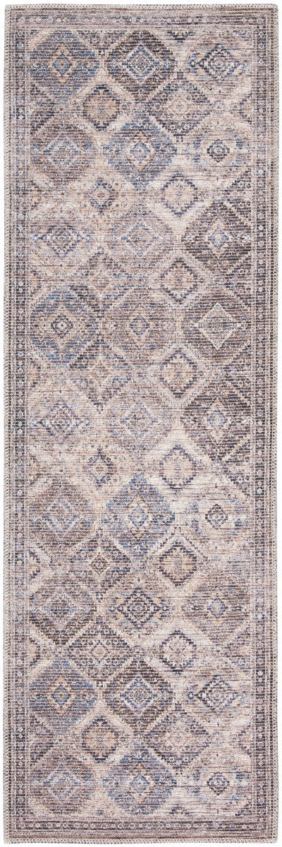 Nourison New Concept Ivory & Latte Machine Washable Rug - 2'2" x 8'
