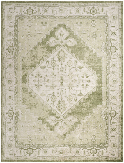 Nourison Astra Ivory & Green Pet Friendly Machine Washable Rug - Main