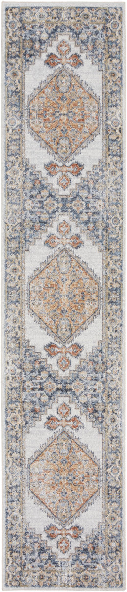 Nourison Astra Grey & Gold Pet Friendly Machine Washable Rug - 2'2" x 10'