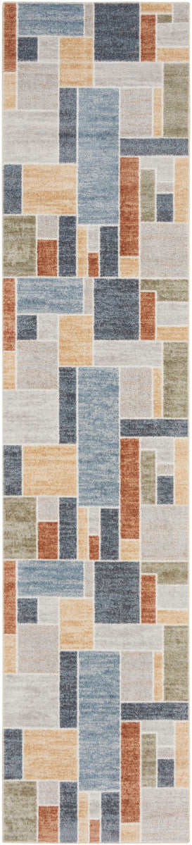Nourison Astra Multicolor Pet Friendly Machine Washable Rug - 2'2" x 8'
