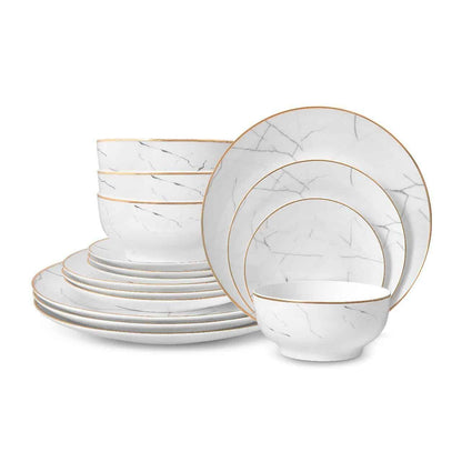Carrara Marble Dinnerware Set - 16 Piece Set