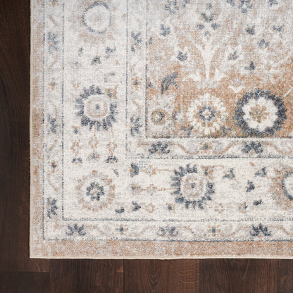 Nourison Astra Silver & Taupe Pet Friendly Machine Washable Rug - Corner