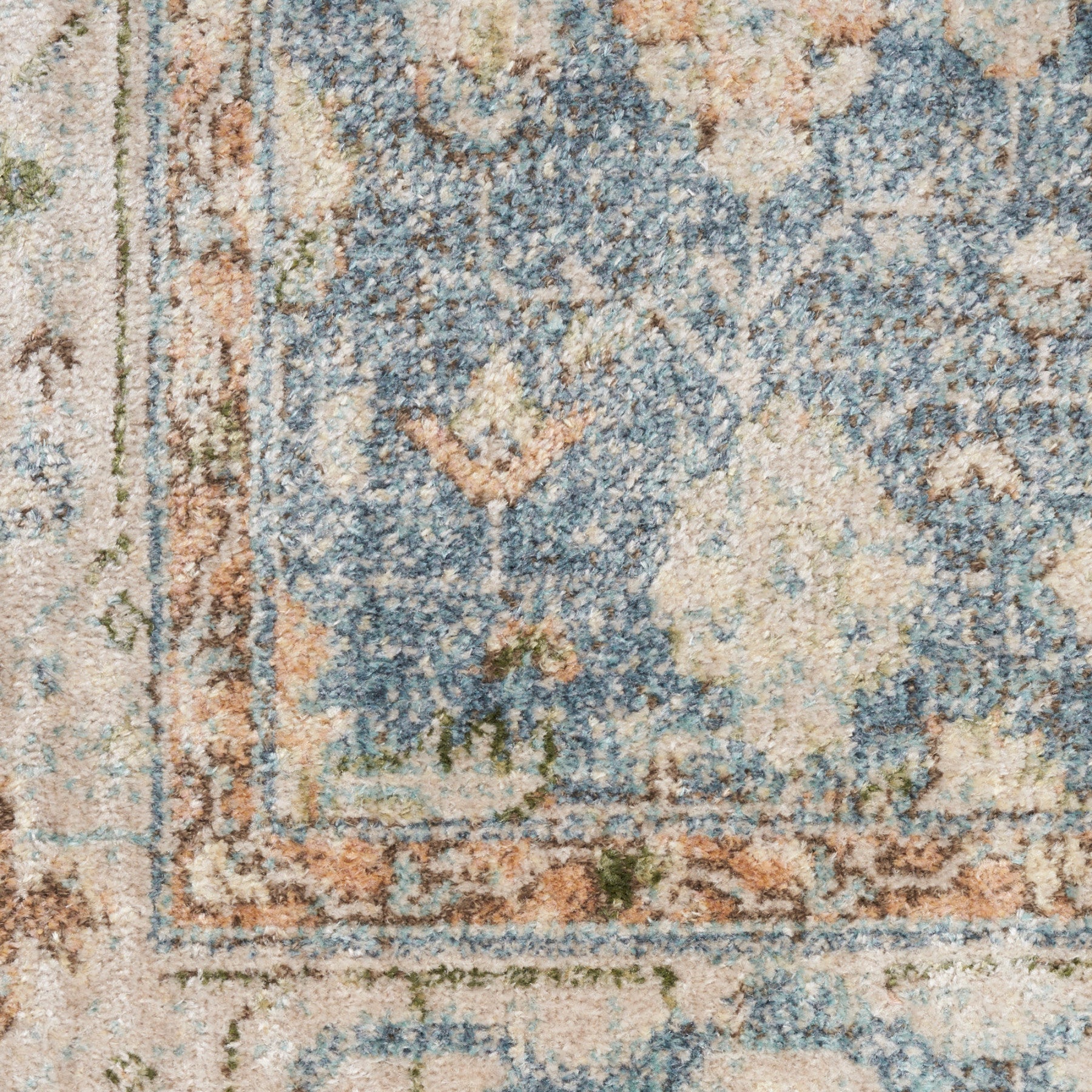 Nourison Astra Silver & Blue Pet Friendly Machine Washable Rug - Swatch