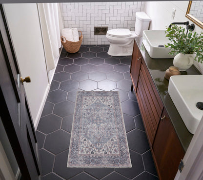 Nourison New Concept Grey Machine Washable Rug - Room Scene