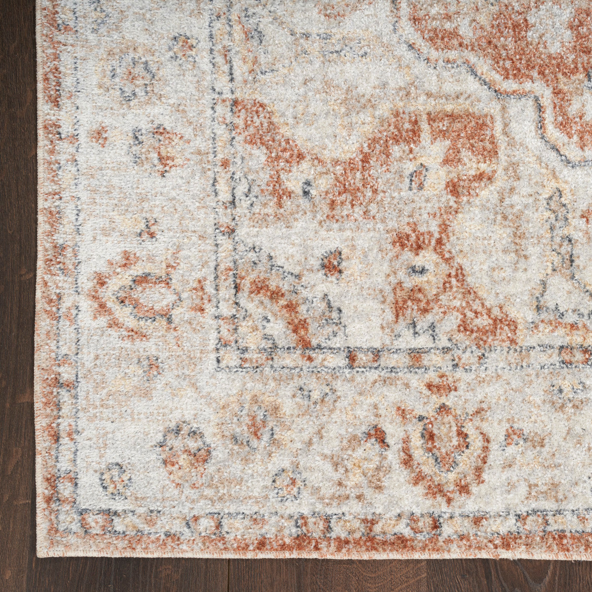 Nourison Astra Gold & Multicolor Pet Friendly Machine Washable Rug - Corner