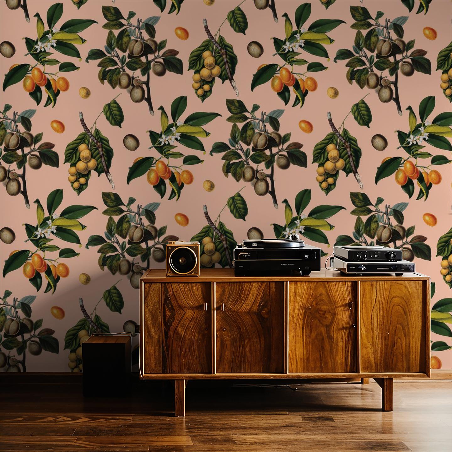 Vintage Orchard Wallpaper - Peach