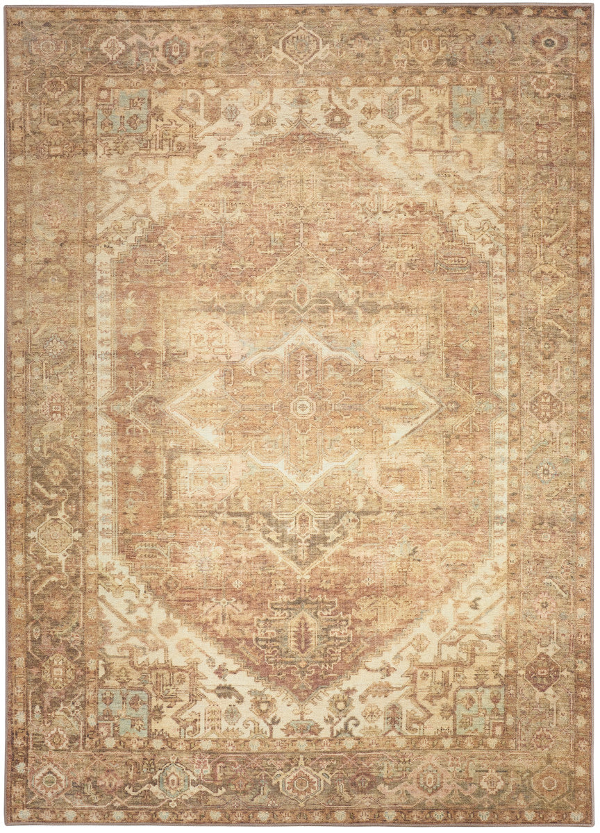 Nourison Vintage Gold Machine Washable Rug - 5'3" x 7'3"