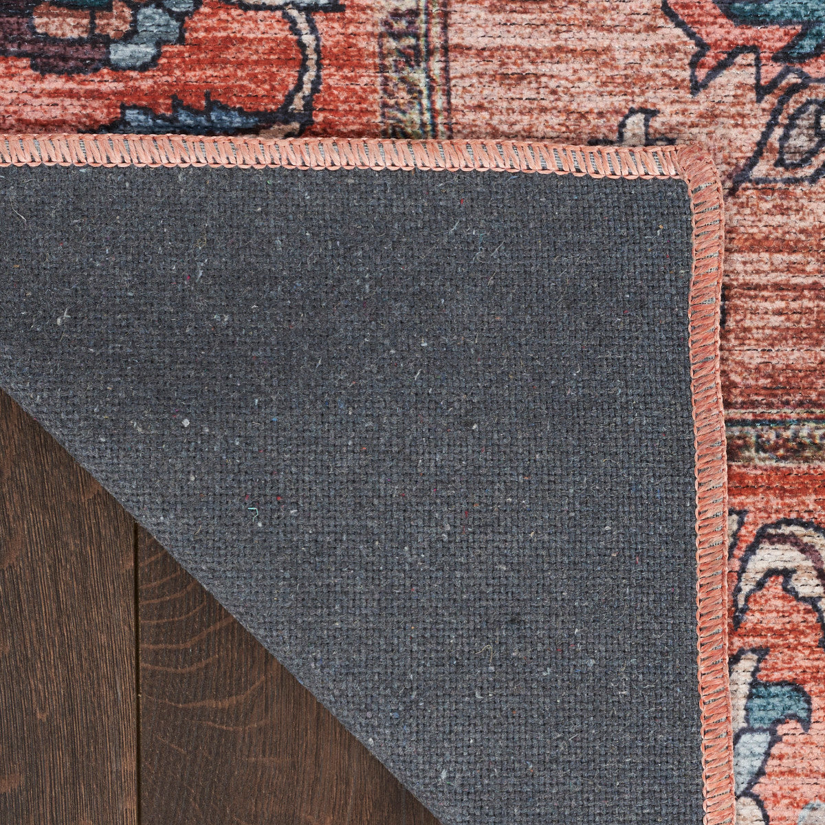 Nourison Grand Rust & Multicolor Pet Friendly Machine Washable Rug - Corner