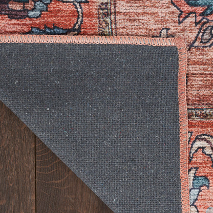 Nourison Grand Rust & Multicolor Pet Friendly Machine Washable Rug - Corner
