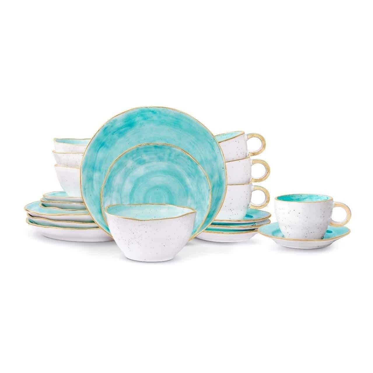 Cabana Turquoise Dinnerware - 20 Piece Set