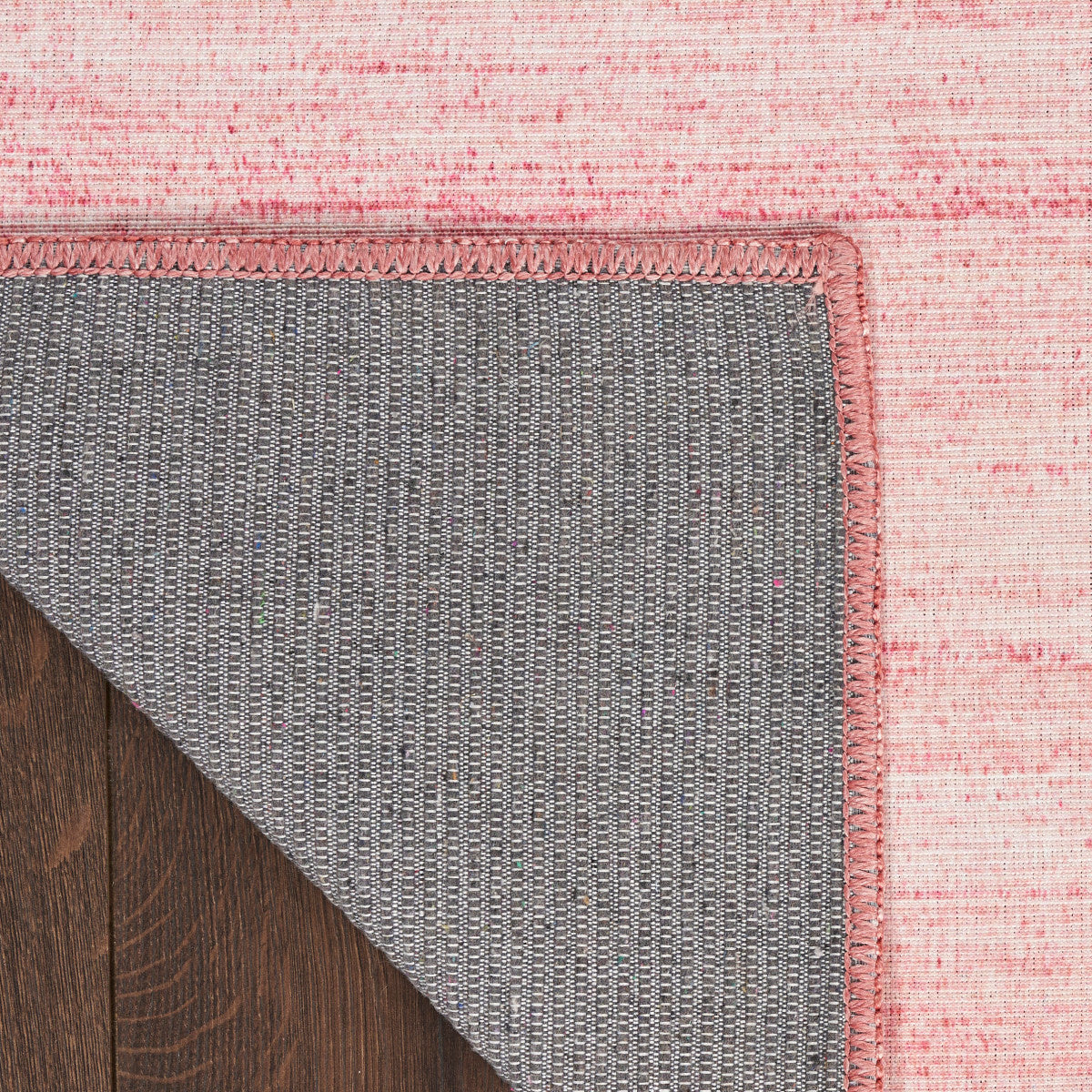 Nourison Essentials Loom Woven Pink Machine Washable Rug - Corner