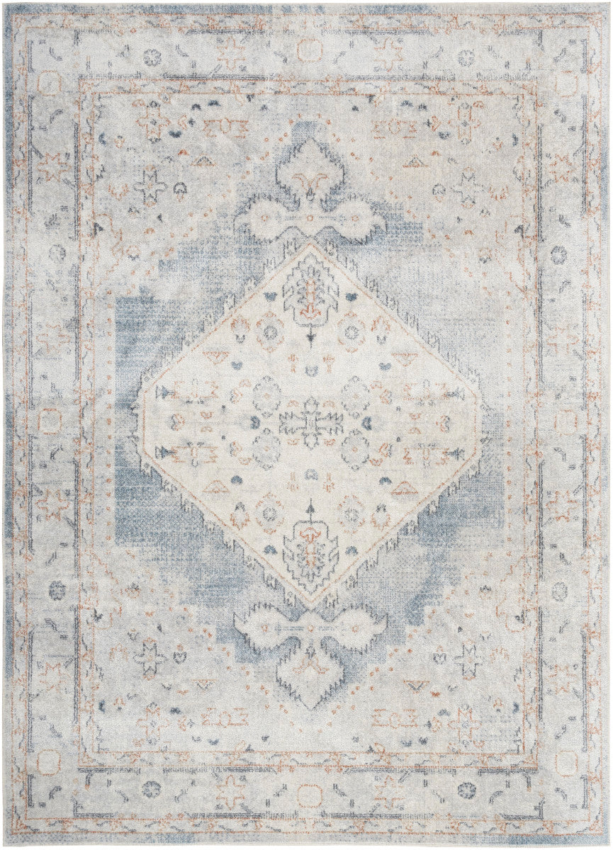 Nourison Astra Light Blue Pet Friendly Machine Washable Rug - 6'7" x 9'