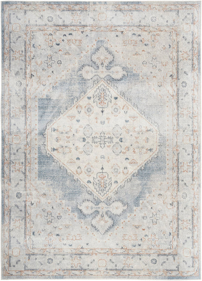 Nourison Astra Light Blue Pet Friendly Machine Washable Rug - 6'7" x 9'