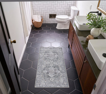 Nourison New Concept Ivory & Grey Machine Washable Rug - Room Scene
