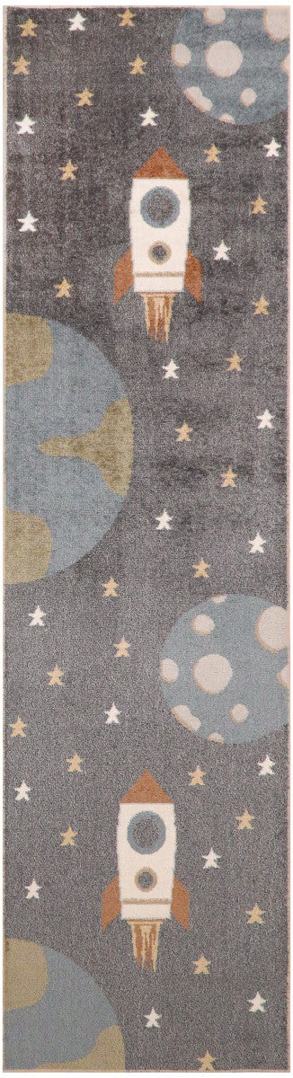 Nourison Astra Sky Blue Pet Friendly Machine Washable Rug - 2' x 6'