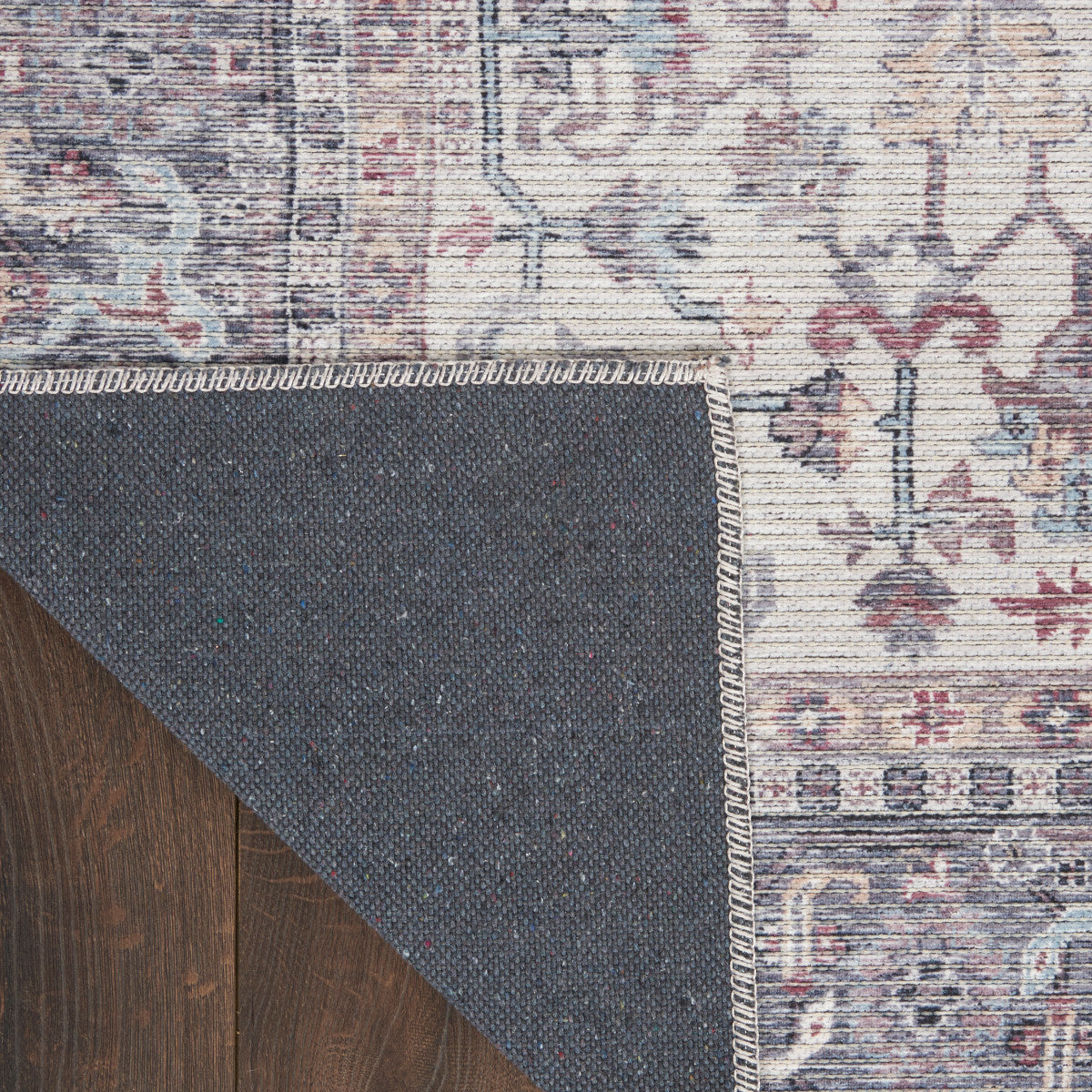 Nourison New Concept Grey Machine Washable Rug - Corner